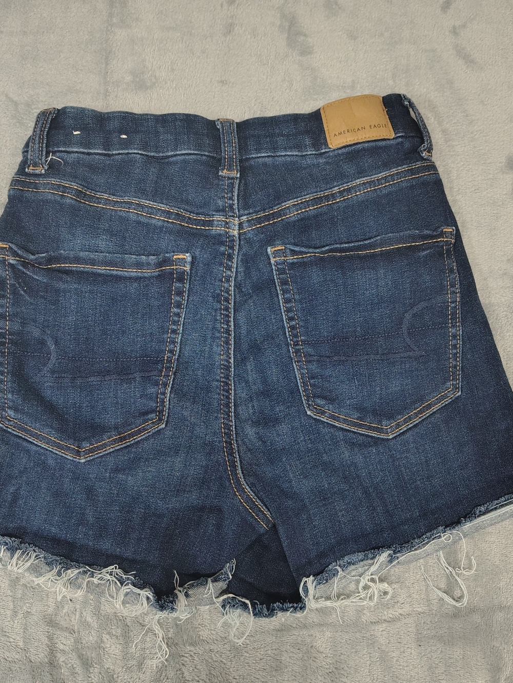 American Eagle Curvy High rise Shortie Jean Shorts Wedgie Blue Women's Size 00
